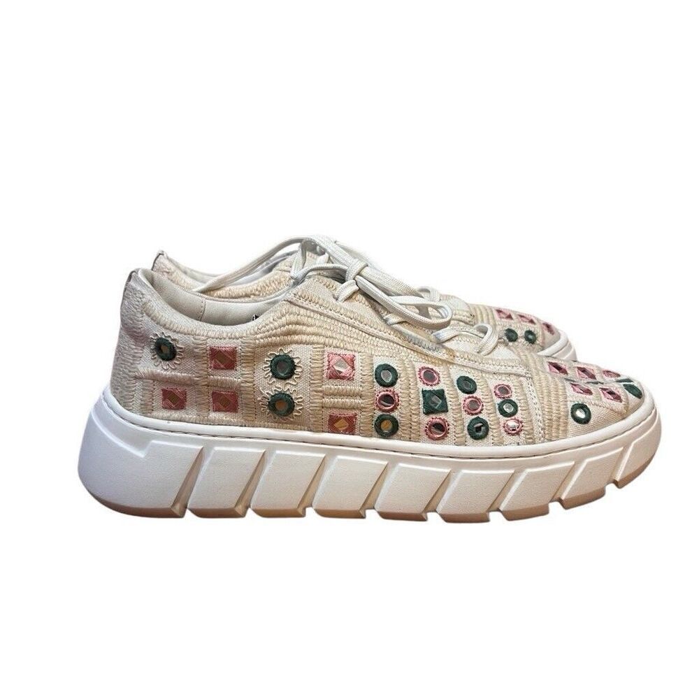 Free People Catch Me If You Can Womens Mirror Combo Crochet Sneakers Sz 41/ 10.5 - Picture 4 of 8
